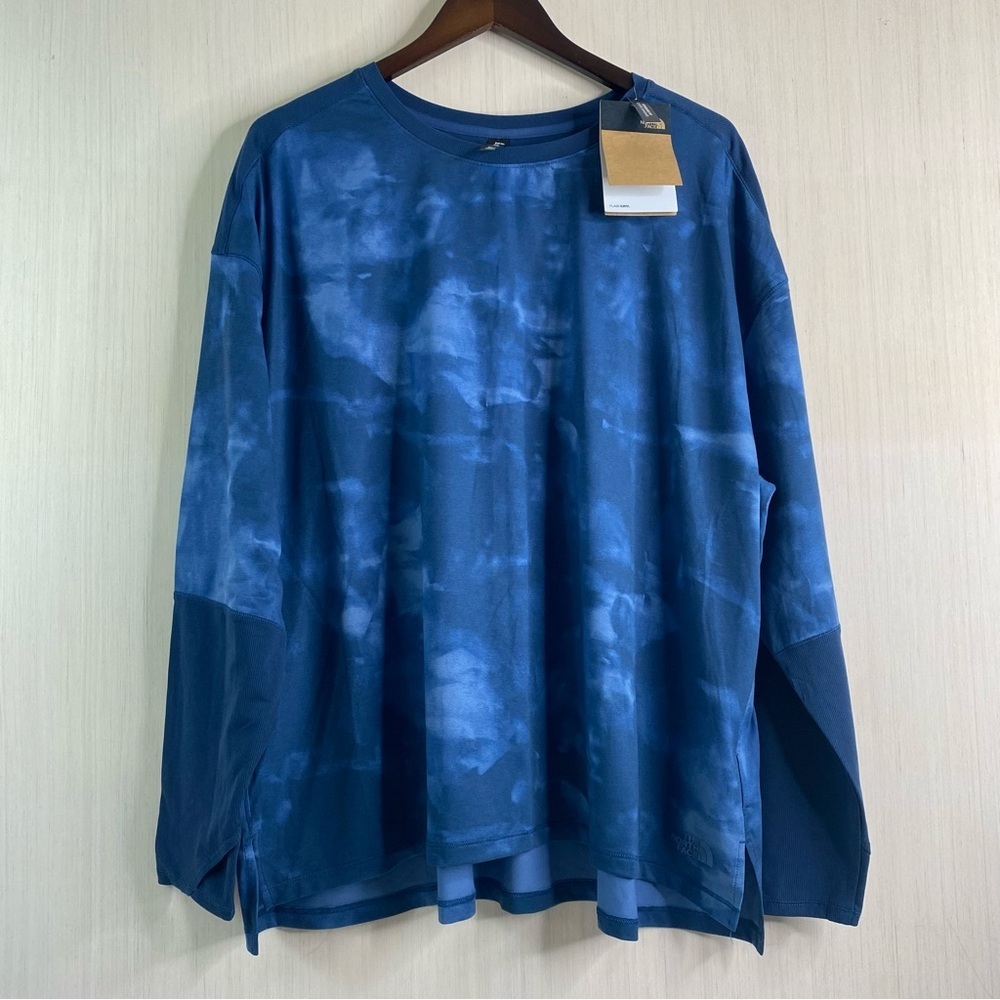 NWT The North Face Women’s Plus Dawn Long Sleeve Activewear Shirt Shady Blue 3X
